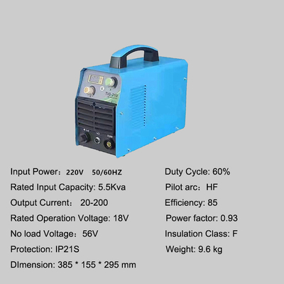 DC MOSFET インバーター 200A TIG-250 ステンレスとアルミニウム溶接用Tig溶接機 220V 18V 18