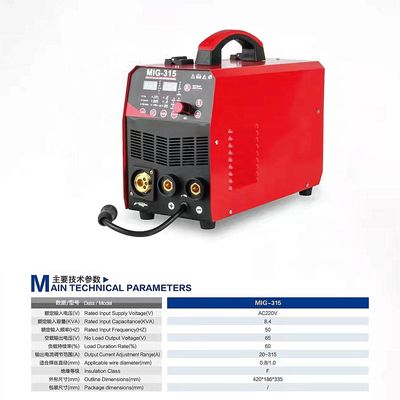 IGBT インバーター MIG315 加工された炭素鋼とステンレス鋼のための溶接機